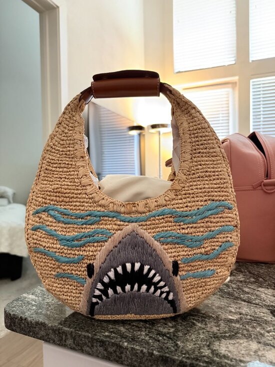 Handbags - Staud Great White Raffia Bag - Shark